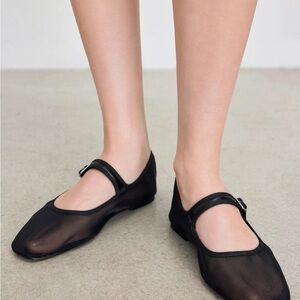 Mesh black ballet flats NEVER WORN